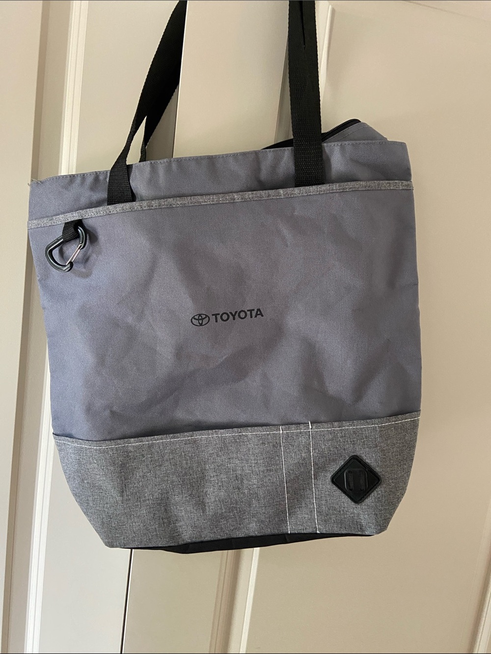 Toyota Two-Tone Gray Tote Bag with Black Straps